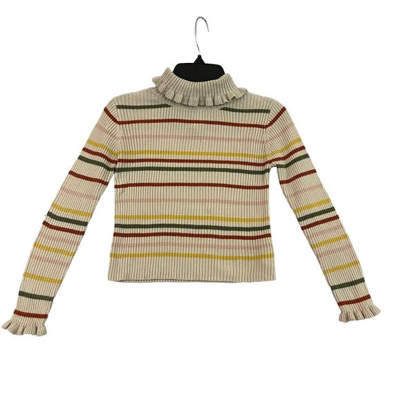 Tommy Bahama Sweater Girls Size 6 Striped High Neck Pullover Long Sleeve - Picture 1 of 12